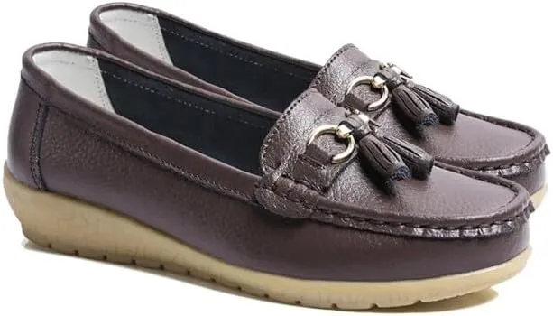 Women's Loafers Comfortable Lightweight Penny Loafers Casual Driving Flats Soft Moccasins Shoes Walking Travelling Leather Slip On Shoes