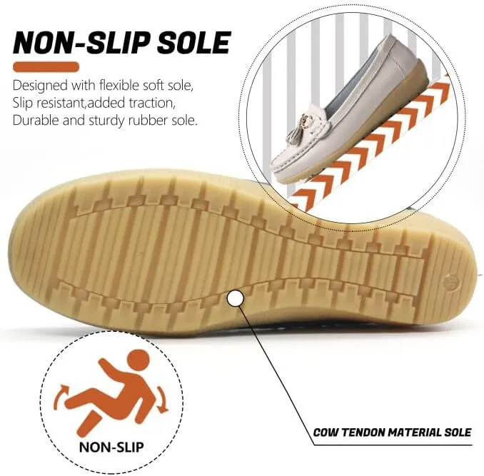 Women's Loafers Comfortable Lightweight Penny Loafers Casual Driving Flats Soft Moccasins Shoes Walking Travelling Leather Slip On Shoes
