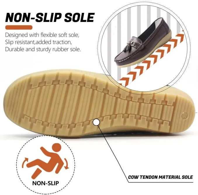 Women's Loafers Comfortable Lightweight Penny Loafers Casual Driving Flats Soft Moccasins Shoes Walking Travelling Leather Slip On Shoes