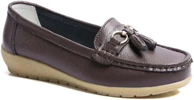 Women's Loafers Comfortable Lightweight Penny Loafers Casual Driving Flats Soft Moccasins Shoes Walking Travelling Leather Slip On Shoes