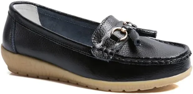 Women's Loafers Comfortable Lightweight Penny Loafers Casual Driving Flats Soft Moccasins Shoes Walking Travelling Leather Slip On Shoes