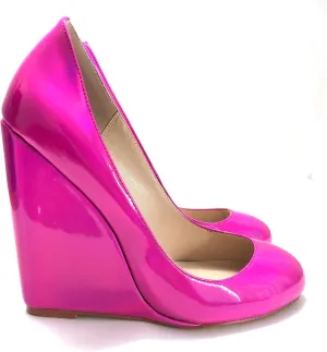 Women's Metallic Wedges Round Toe High Heels Wedge Pumps for Ladies Party Wedding & Evening Footwear Comfortable Shoes