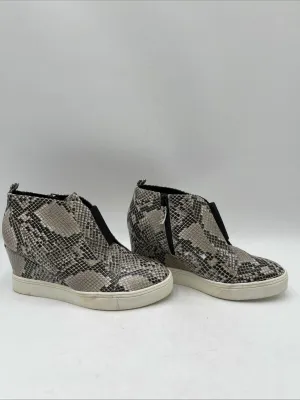 Women’s MIA Cristie Python-Print Wedge Sneakers Brown Size 8M - Very Good
