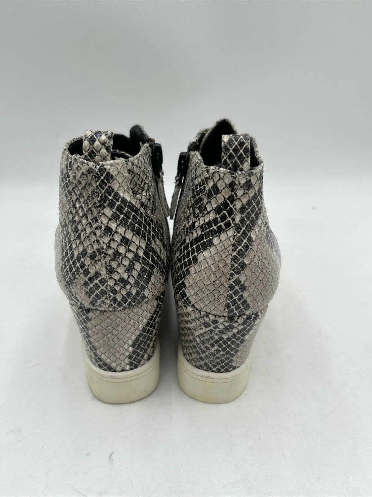 Women’s MIA Cristie Python-Print Wedge Sneakers Brown Size 8M - Very Good