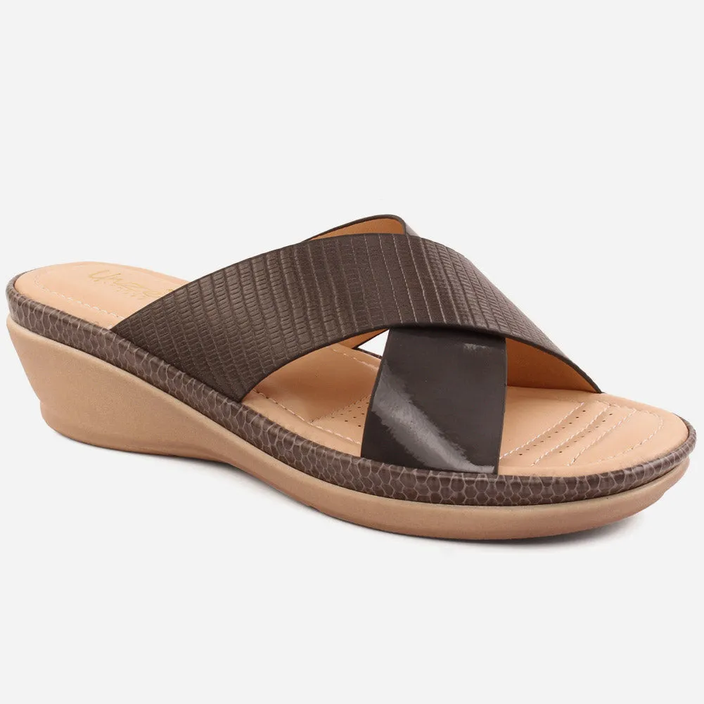Women’s “ODEYA” Crossover Strap Comfort Slipper