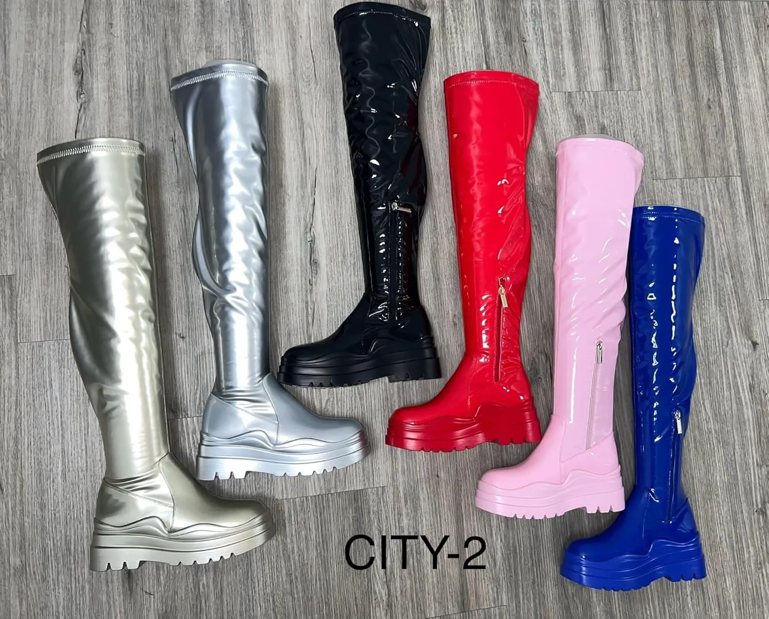 Women's Over The Knee Boots Lug Sole Round Toe Thigh High Chunky Block Heels Flat Boots