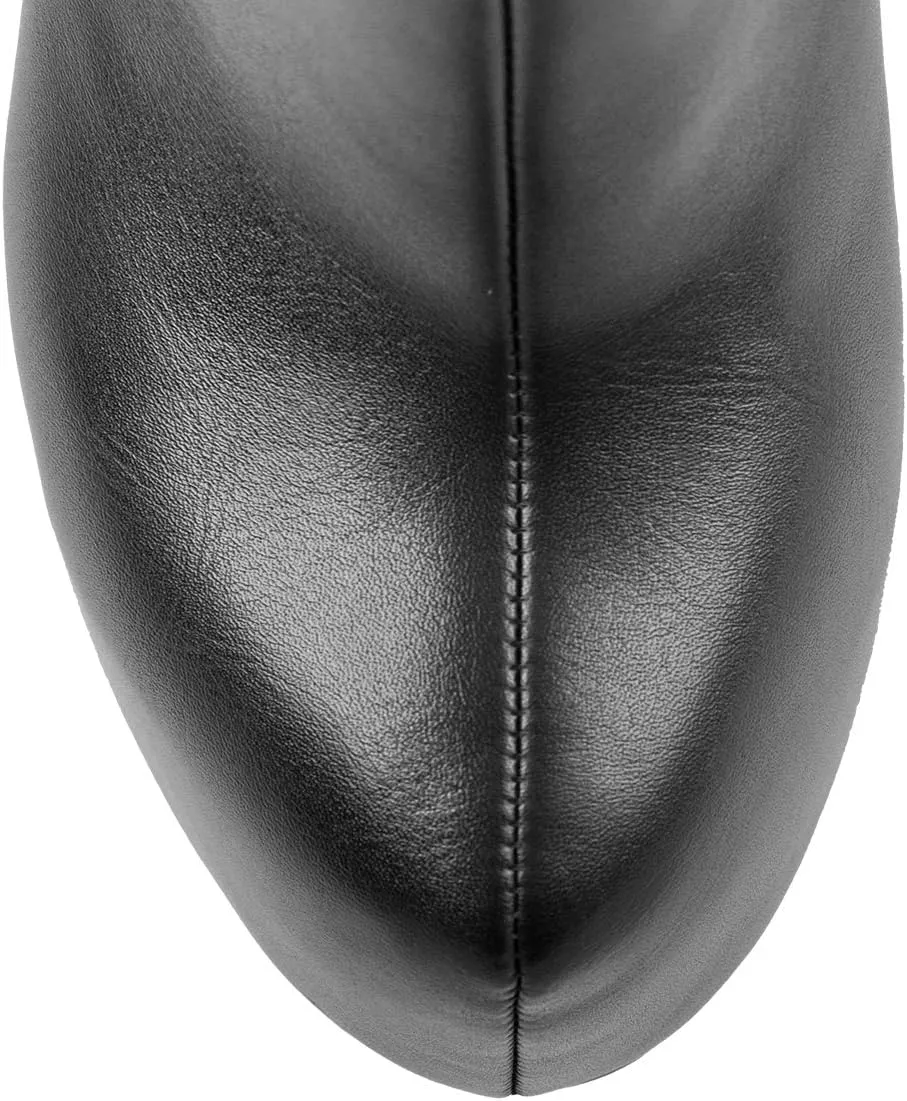 Women's Over The Knee Pull On Buckle Stiletto Heeled Lace Up Boots