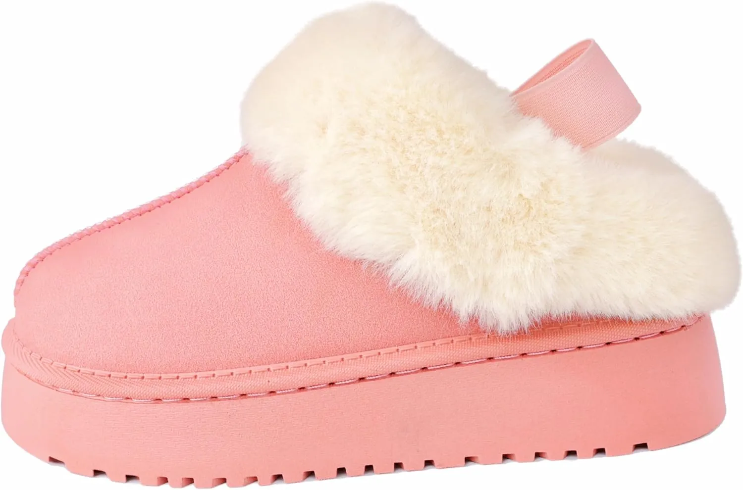 Women's Platform Slippers Winter Mini Boots Anti-Slip Suede Slip on Women Sneakers Fur Lined House Slippers for Indoor Outdoor