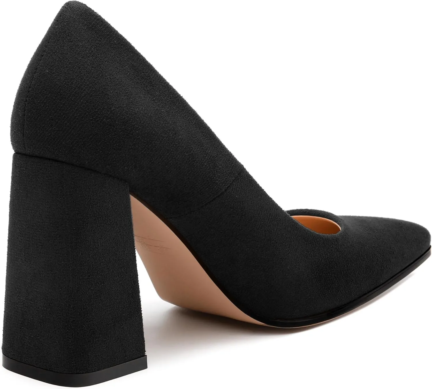 Women's Pumps, Pointed Toe Block High Heels, Slip On Fashion Chunky Heel Shoes for Women