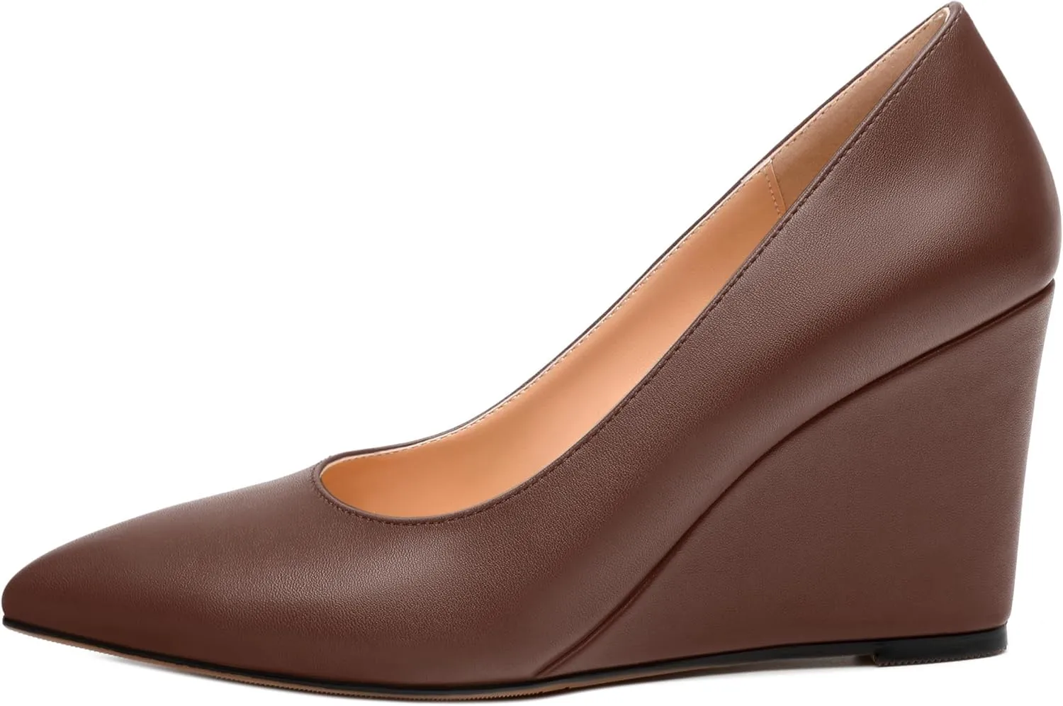 Womens Pumps Shoes, Pointed Toe Wedge High Heel Shoes for Women 3.3"