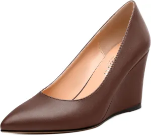 Womens Pumps Shoes, Pointed Toe Wedge High Heel Shoes for Women 3.3"