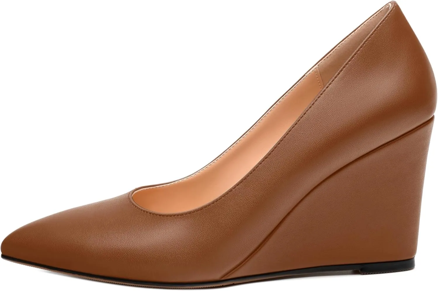 Womens Pumps Shoes, Pointed Toe Wedge High Heel Shoes for Women 3.3"