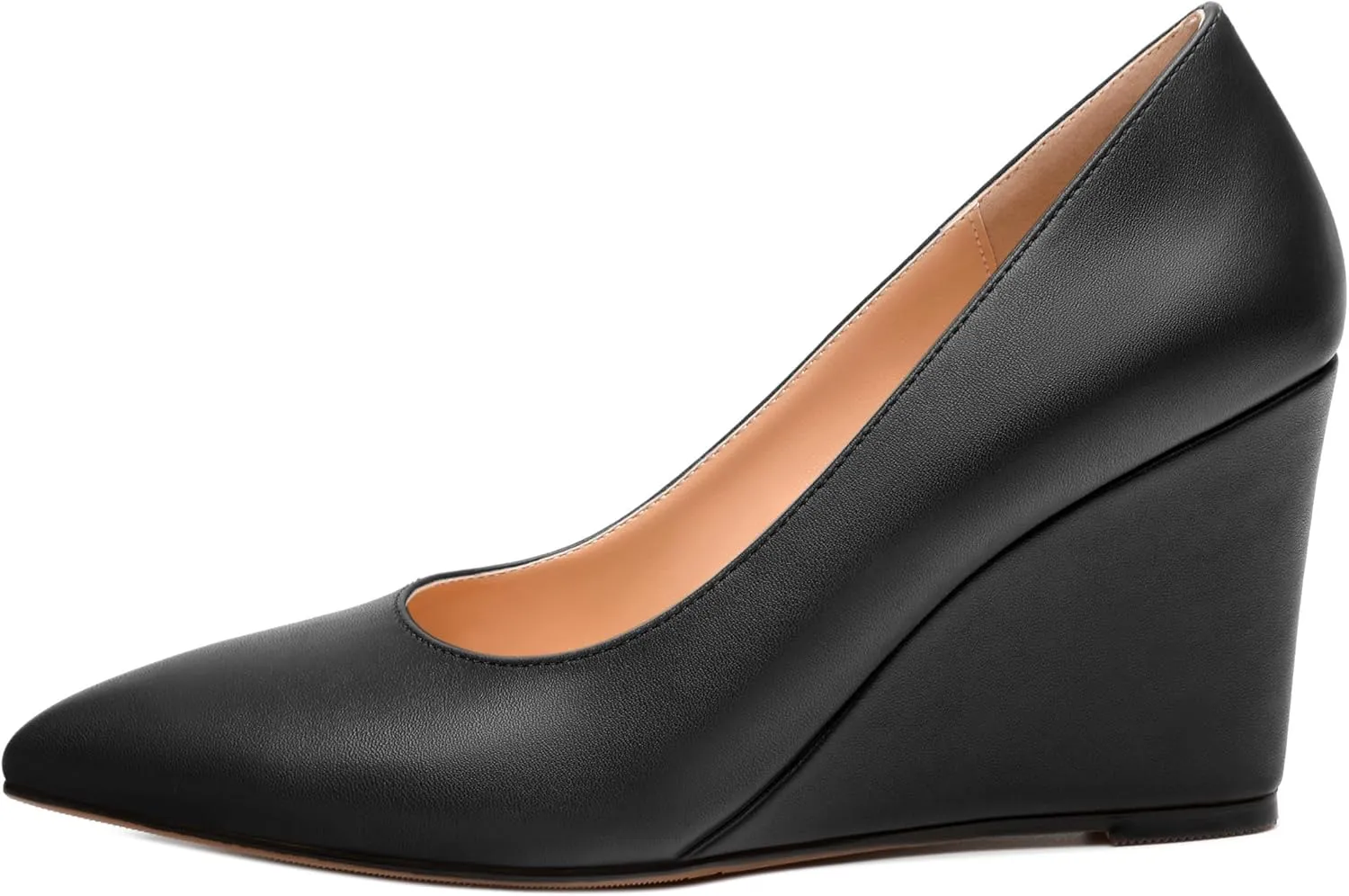 Womens Pumps Shoes, Pointed Toe Wedge High Heel Shoes for Women 3.3"
