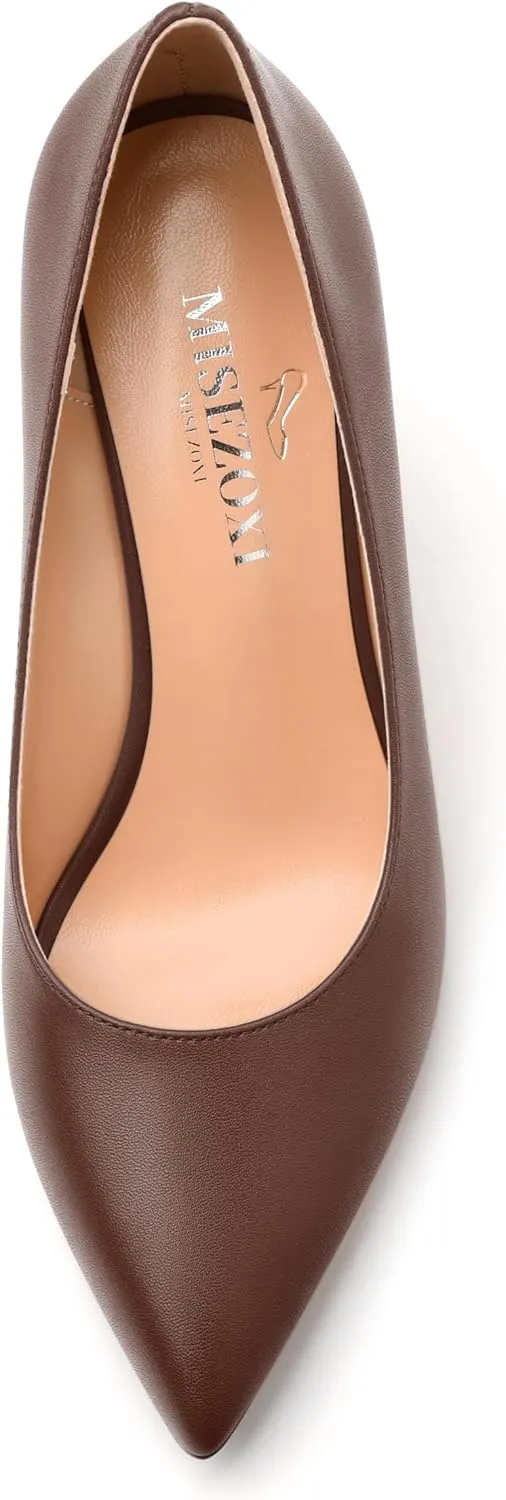 Womens Pumps Shoes, Pointed Toe Wedge High Heel Shoes for Women 3.3"