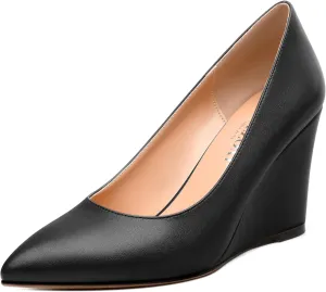 Womens Pumps Shoes, Pointed Toe Wedge High Heel Shoes for Women 3.3"