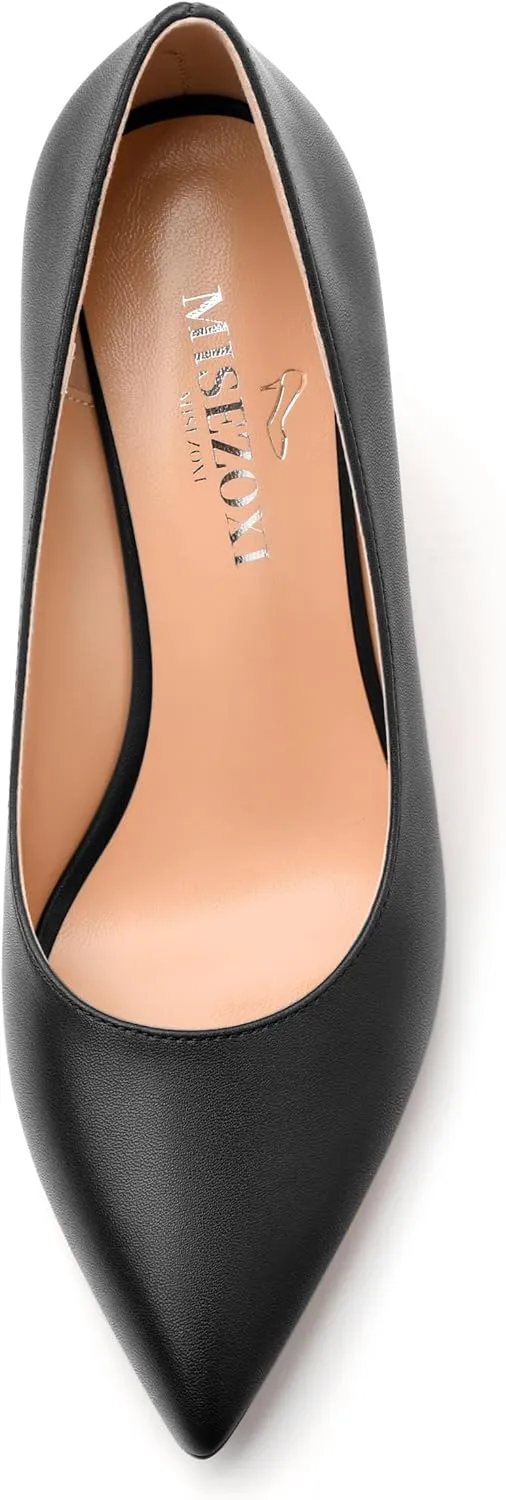 Womens Pumps Shoes, Pointed Toe Wedge High Heel Shoes for Women 3.3"
