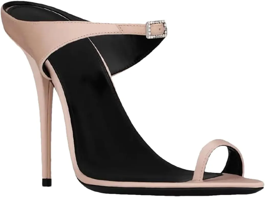 Women's Rhinestone Slide Sandals, Air Slingback Strappy Elegant Heels