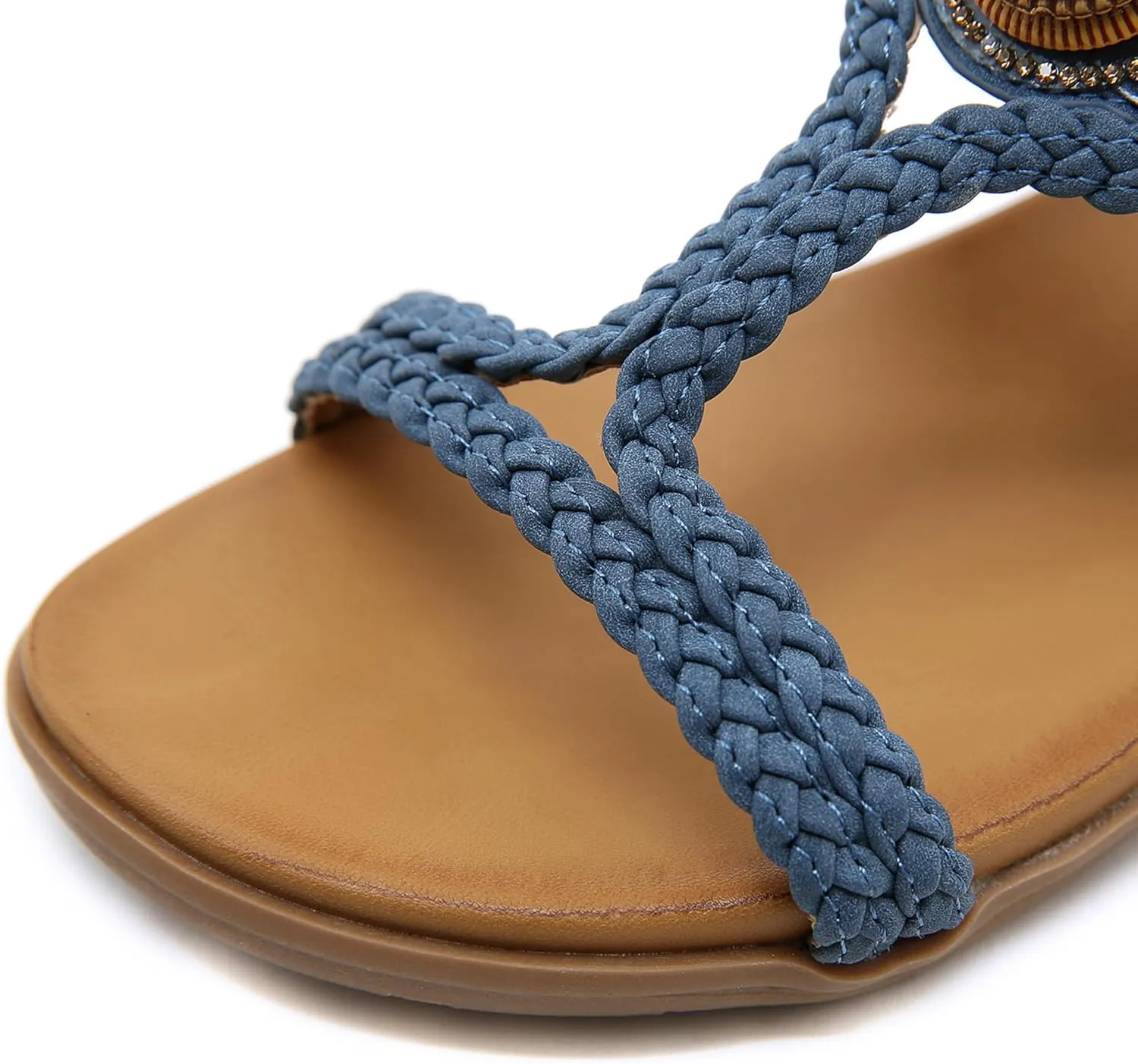 Womens Sandals Shoes Elastic Bohemian Flats Women Comfort Walking Slip on Casual Summer Beach Shoes