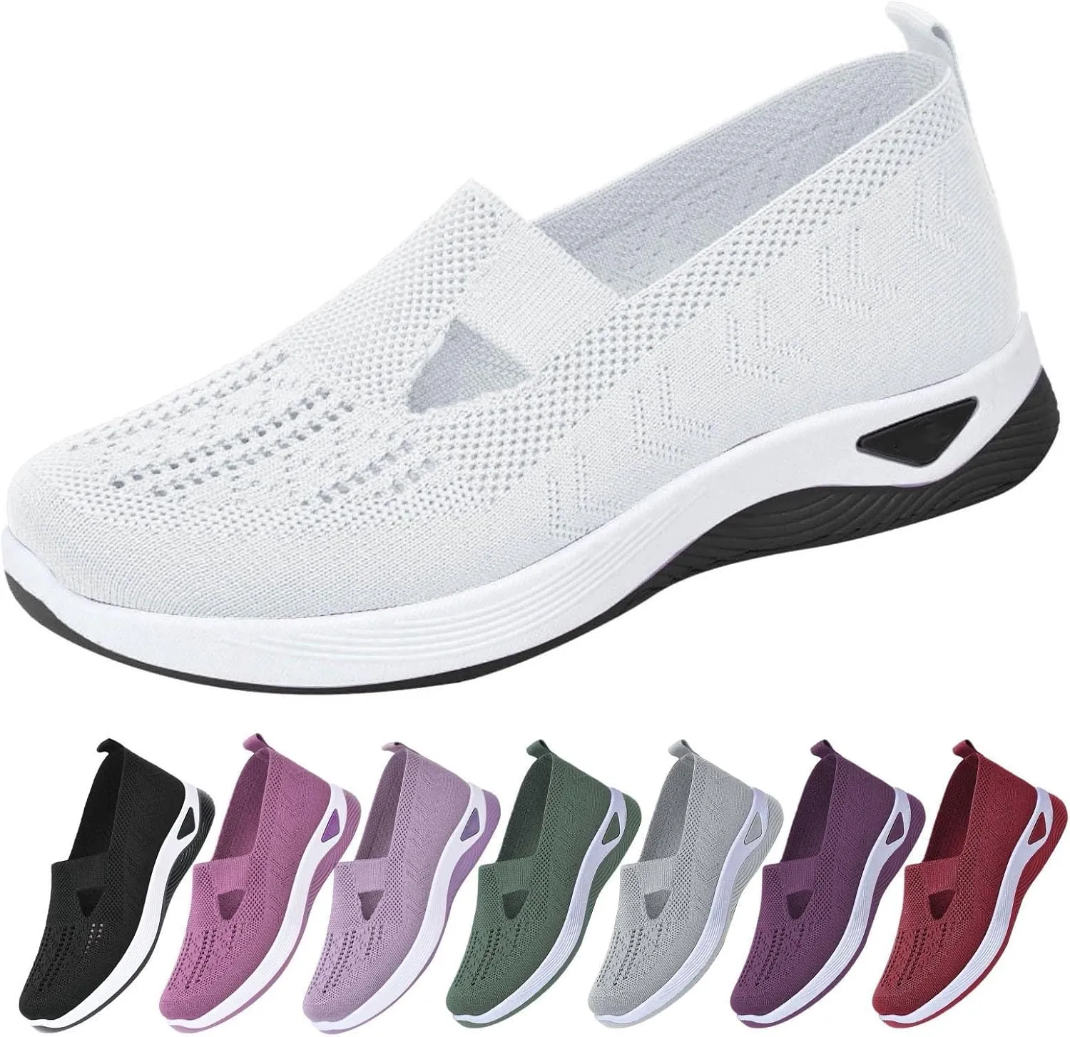 Womens Shoes Slip On Women's Sneakers Loafers Casual Slip On Lightweight Cute Round Toe Running Shoes Loafers for Women Casual Walking Shoe