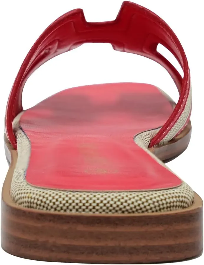 Women's Slide Sandals Wide Width Flats Slip-On Open Toe Memory Foam Comfort for Walking, Beach & Casual - Anti-Slip Sole