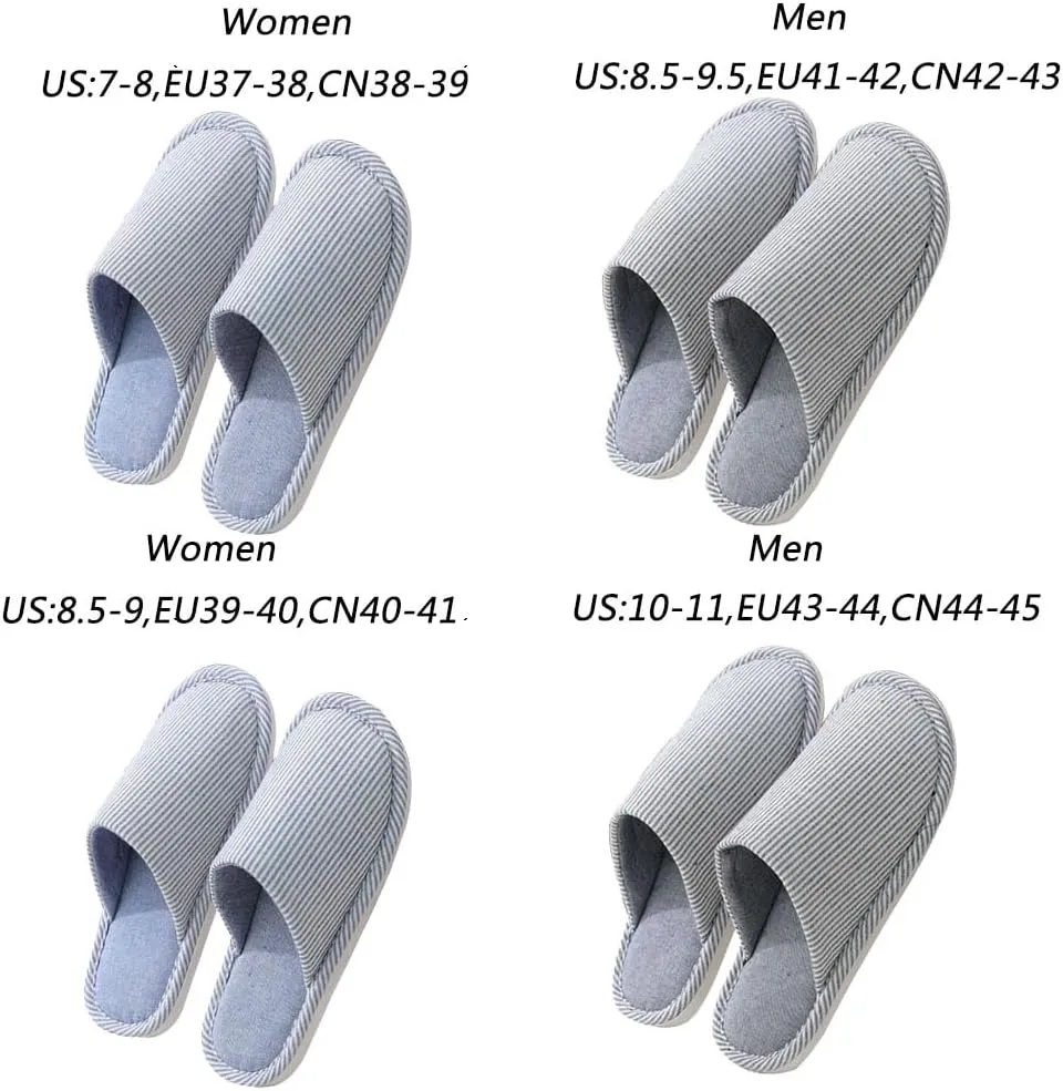 Womens Slipper House Slippers Men,4 Pairs Spa Slippers, Non Slip Disposable Slippers for Guest Washable Guest Slippers Travel Slippers Slide Slipper Bride Slippers with 4 Different Sizes