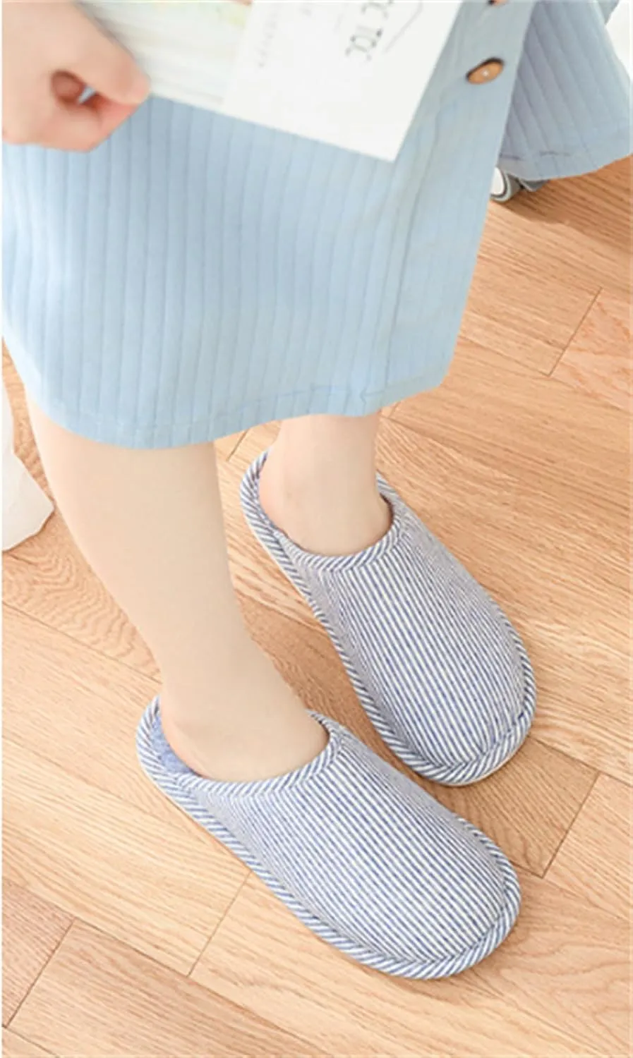 Womens Slipper House Slippers Men,4 Pairs Spa Slippers, Non Slip Disposable Slippers for Guest Washable Guest Slippers Travel Slippers Slide Slipper Bride Slippers with 4 Different Sizes