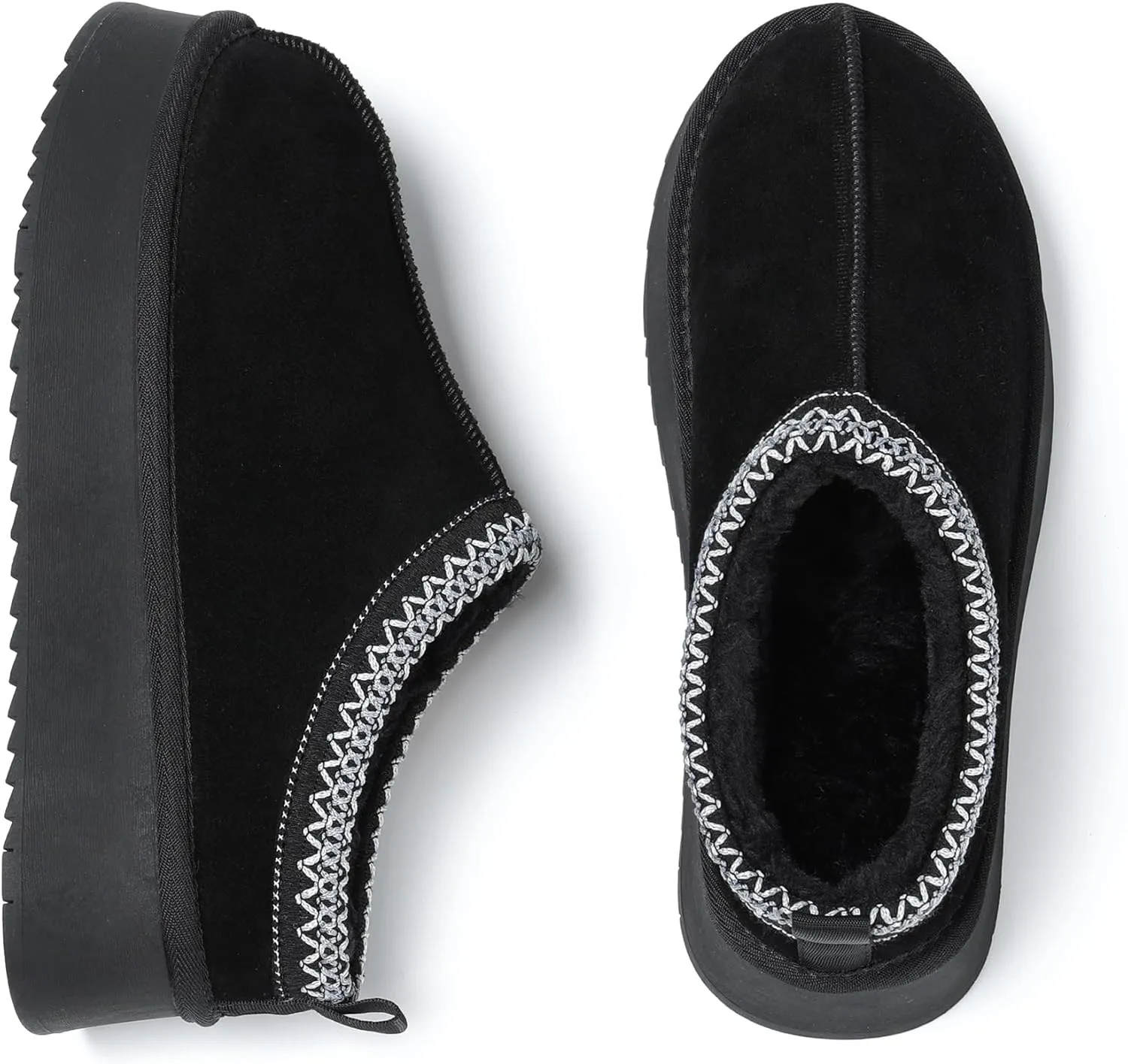 Women's Slippers Platform Mini Boots Short Ankle Boot Fur Fleece Lined House slippers Anti-Slip Boot For Outdoor