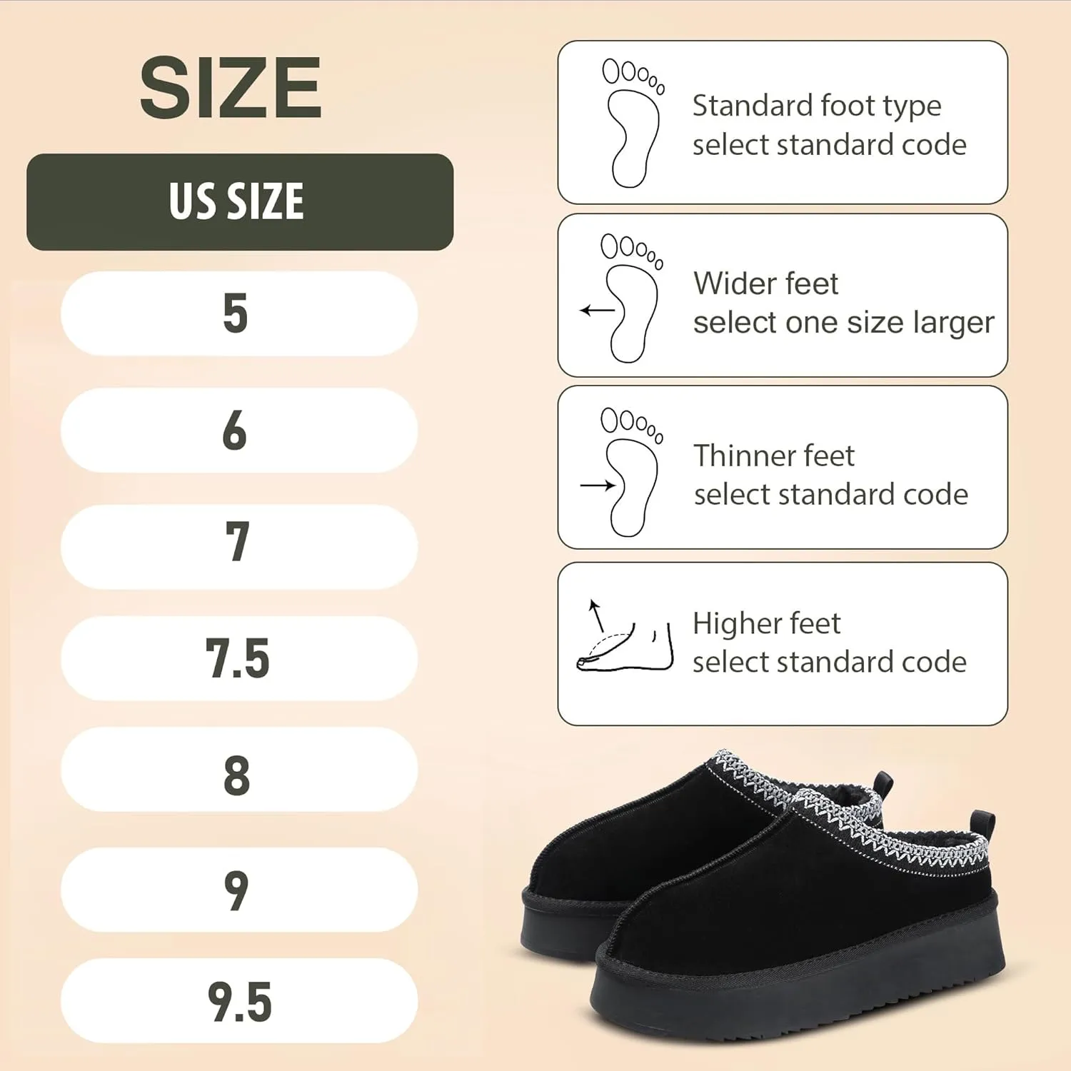 Women's Slippers Platform Mini Boots Short Ankle Boot Fur Fleece Lined House slippers Anti-Slip Boot For Outdoor