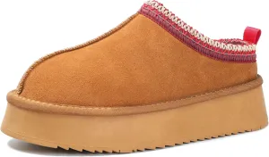 Women's Slippers Platform Mini Boots Short Ankle Boot Fur Fleece Lined House slippers Anti-Slip Boot For Outdoor