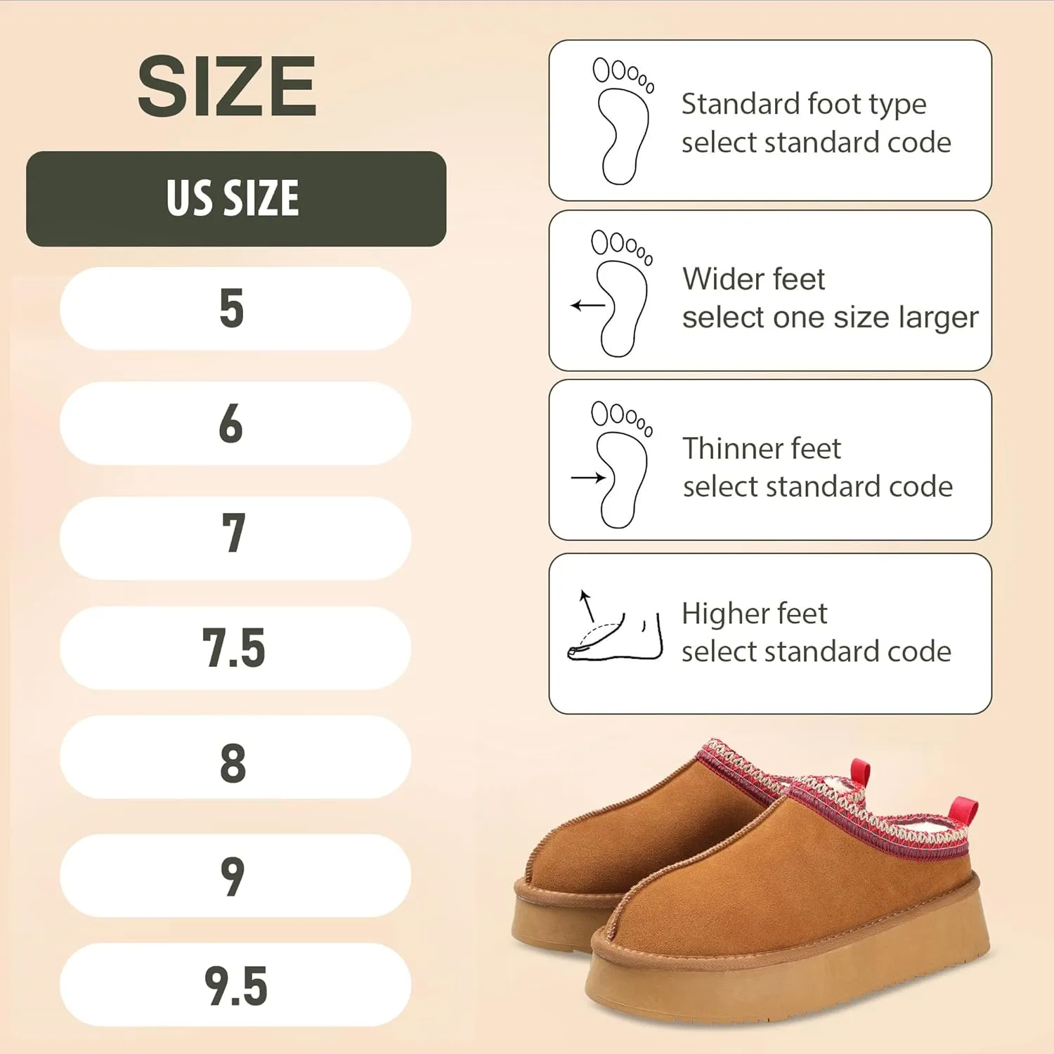 Women's Slippers Platform Mini Boots Short Ankle Boot Fur Fleece Lined House slippers Anti-Slip Boot For Outdoor
