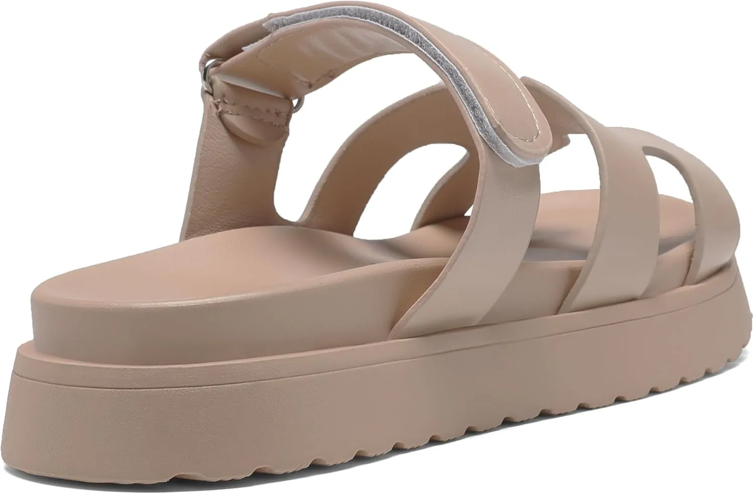 Women's Thick Platform Slide Sandals anti-slip Sole Open Toe Strap Summer Flats Shoes