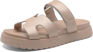 Women's Thick Platform Slide Sandals anti-slip Sole Open Toe Strap Summer Flats Shoes