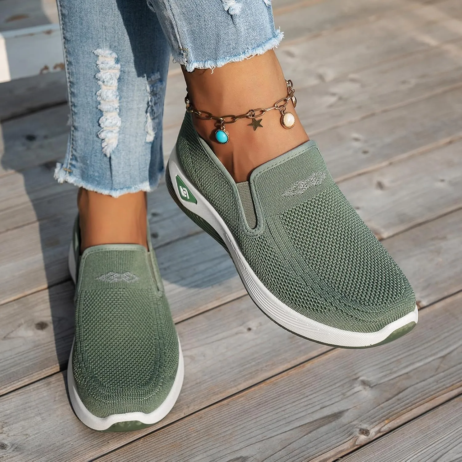 Women's Walking Shoes Slip On Comfort Orthopedic Breathable Go Walking Mesh Athletic Running Sneakers Shoes