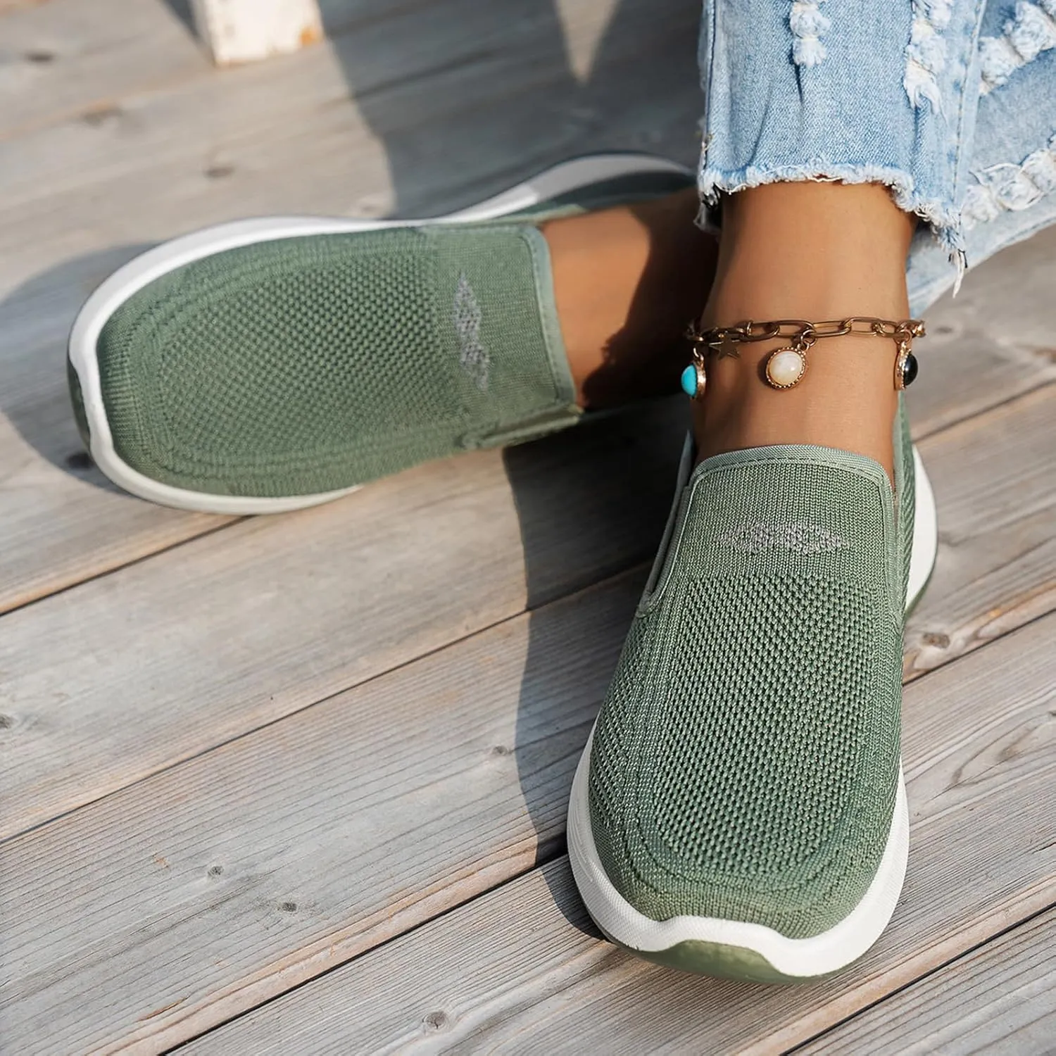 Women's Walking Shoes Slip On Comfort Orthopedic Breathable Go Walking Mesh Athletic Running Sneakers Shoes