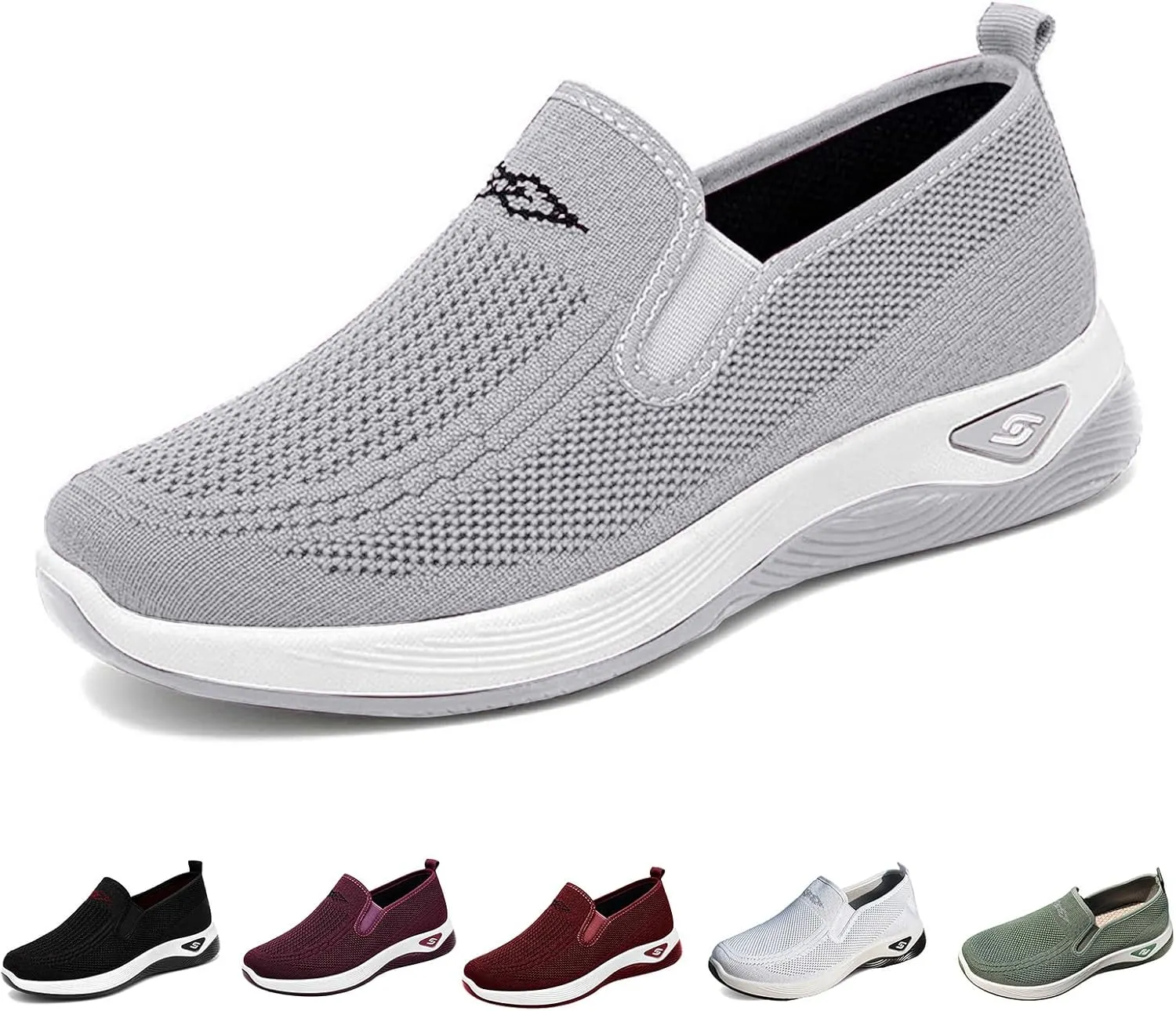 Women's Walking Shoes Slip On Comfort Orthopedic Breathable Go Walking Mesh Athletic Running Sneakers Shoes