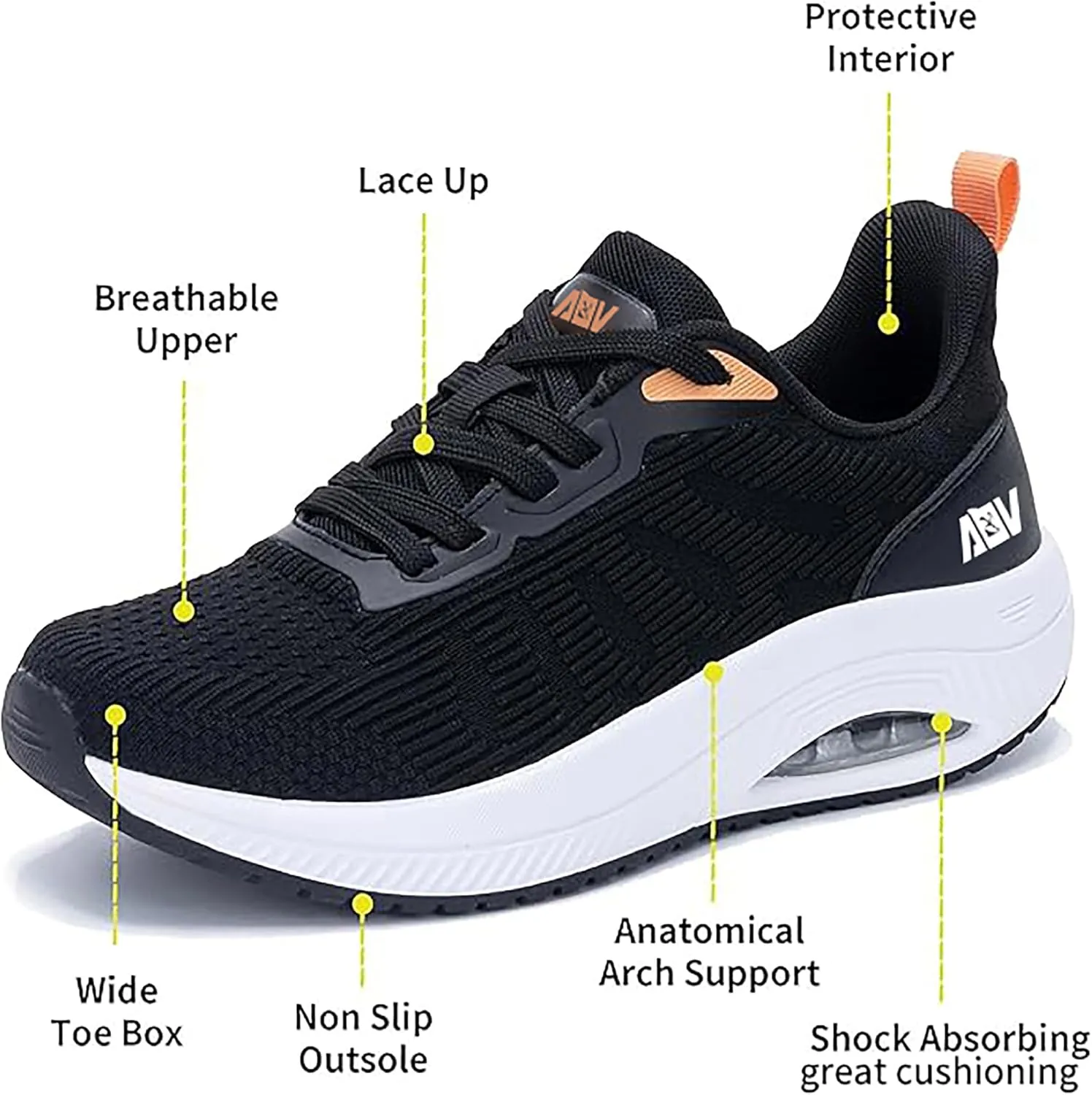 Women's Walking Shoes with Arch Support Plantar Fasciitis Tennis Sneakers for Gym Workout