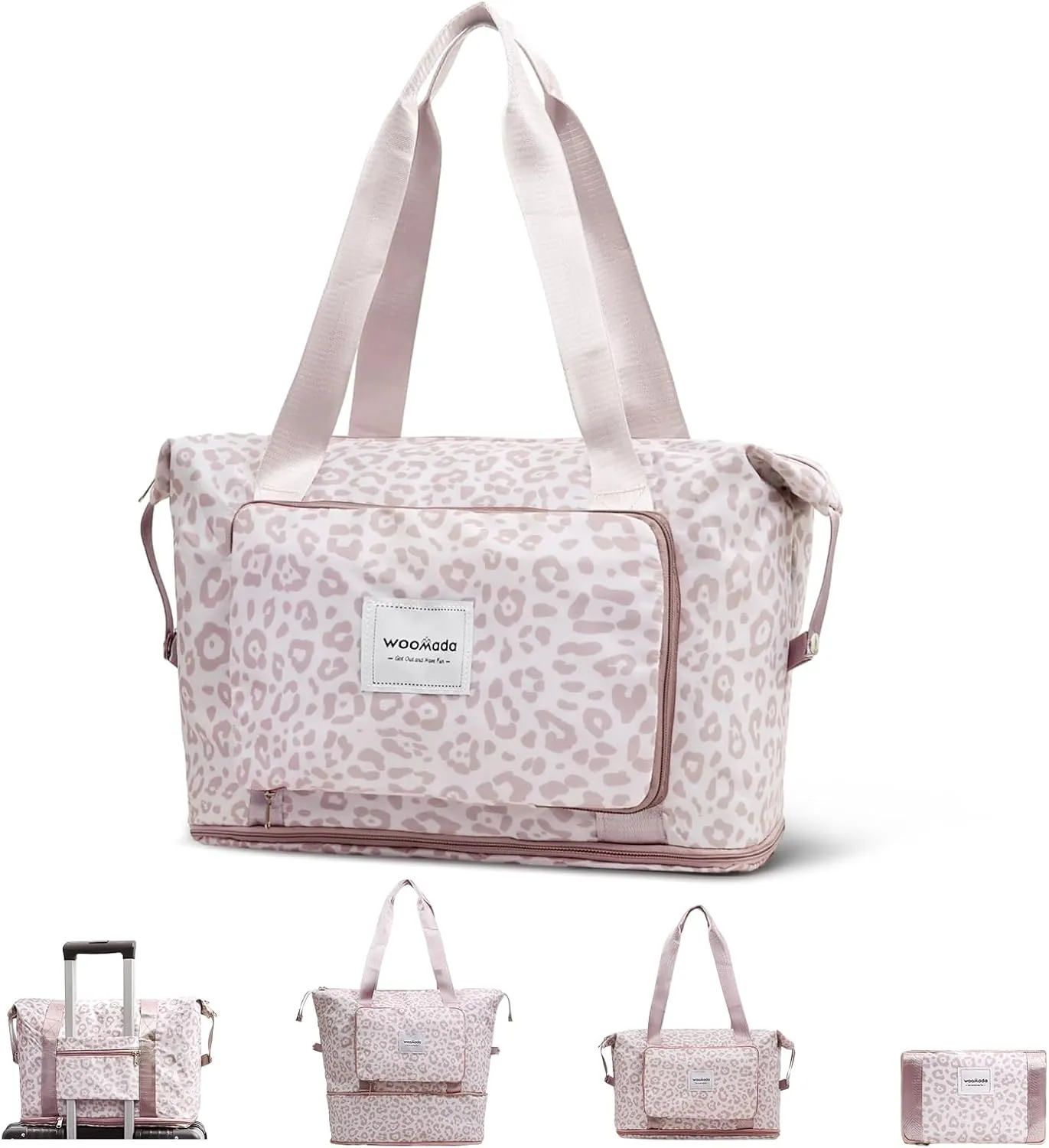 WOOMADA Foldable Travel Duffel, Weekender & Carry-On Bag with Expandable Space