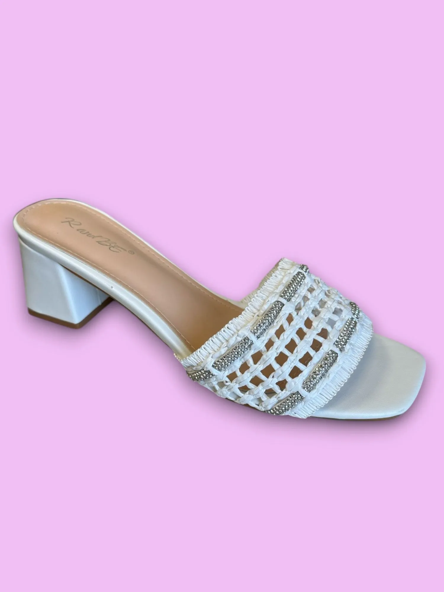 Woven Slip On Sandal - White