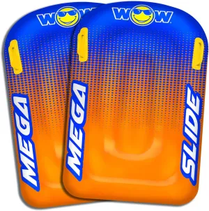 WOW Sports - Mega Slide Sleds - 2 Pack - Inflatable Slip n Slide Rafts for Water Slide - for Kids & Adults