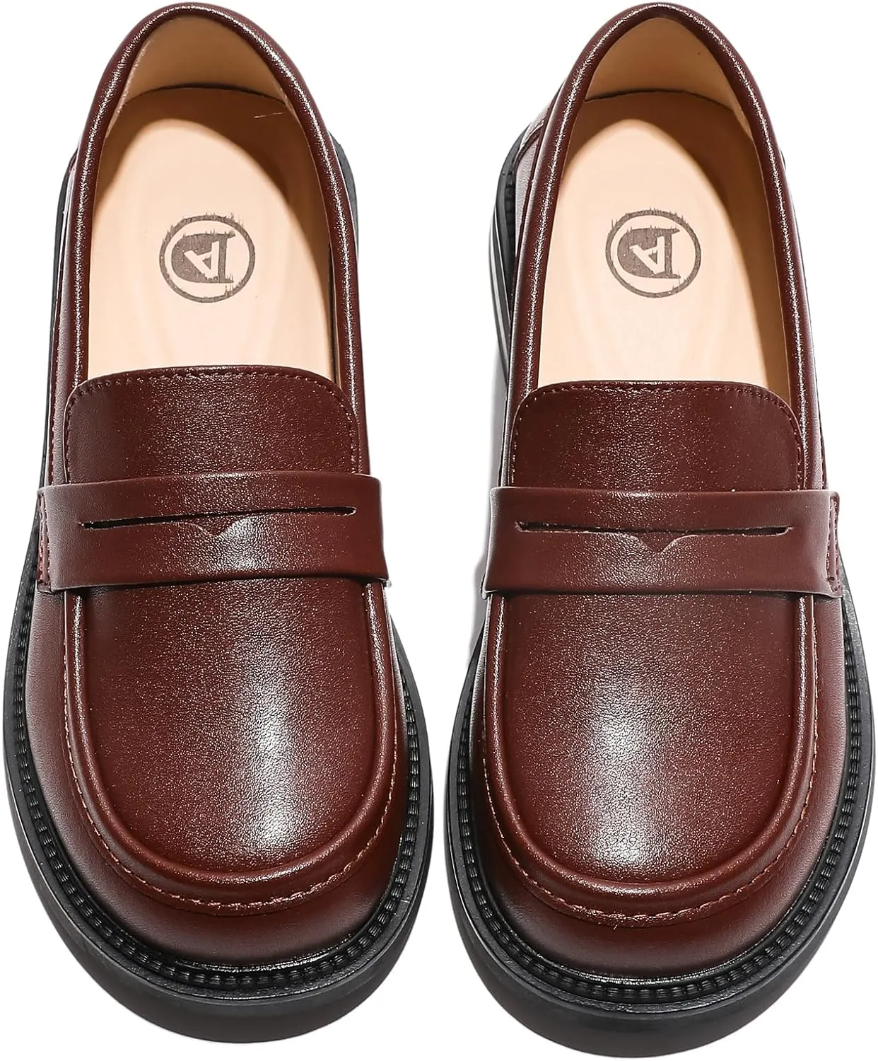 WUIWUIYU Boys Girls Casual Slip-on Loafers Round Toe Church Leather School Uniform Dress Shoes (Toddler/Little Kid/Big Kid)