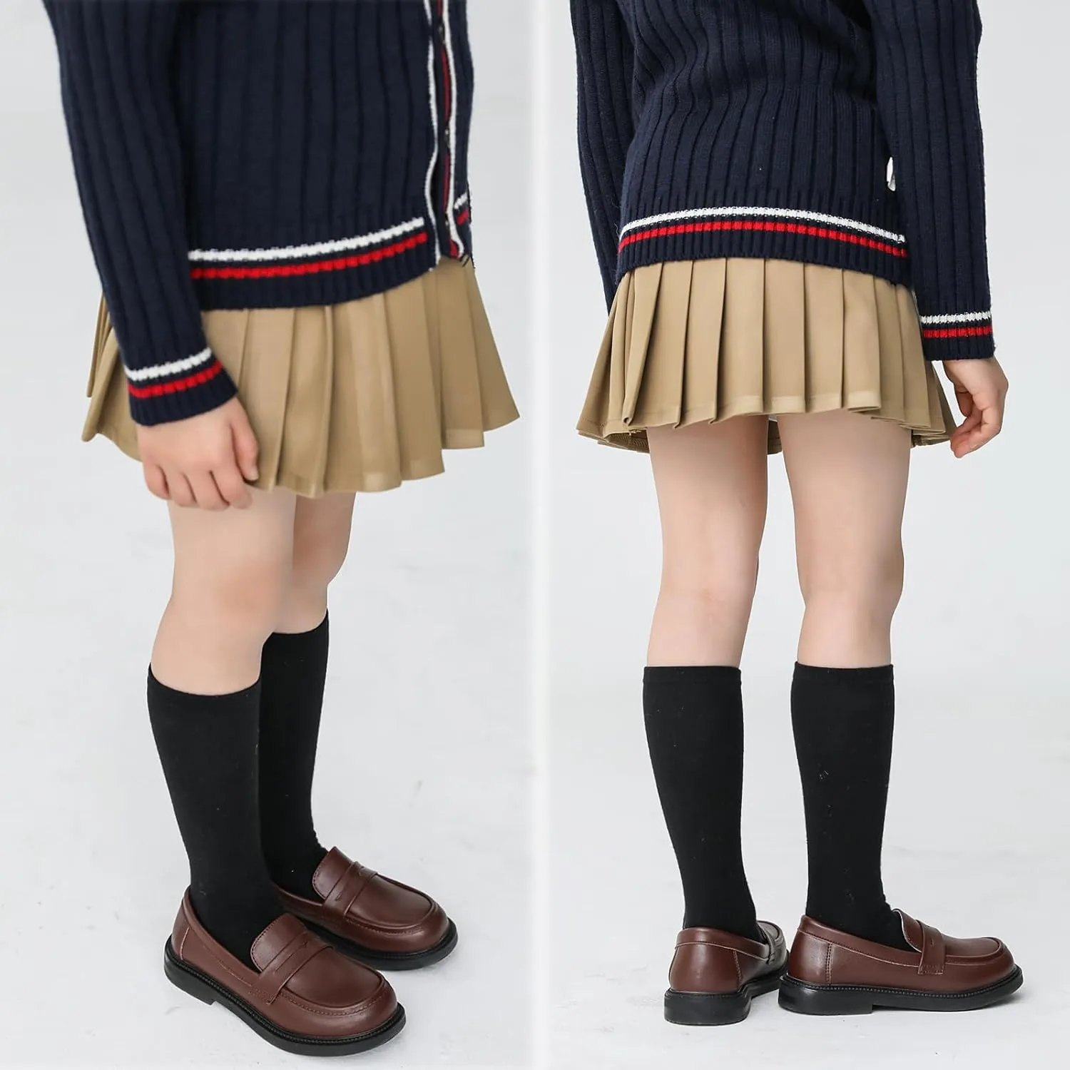 WUIWUIYU Boys Girls Casual Slip-on Loafers Round Toe Church Leather School Uniform Dress Shoes (Toddler/Little Kid/Big Kid)