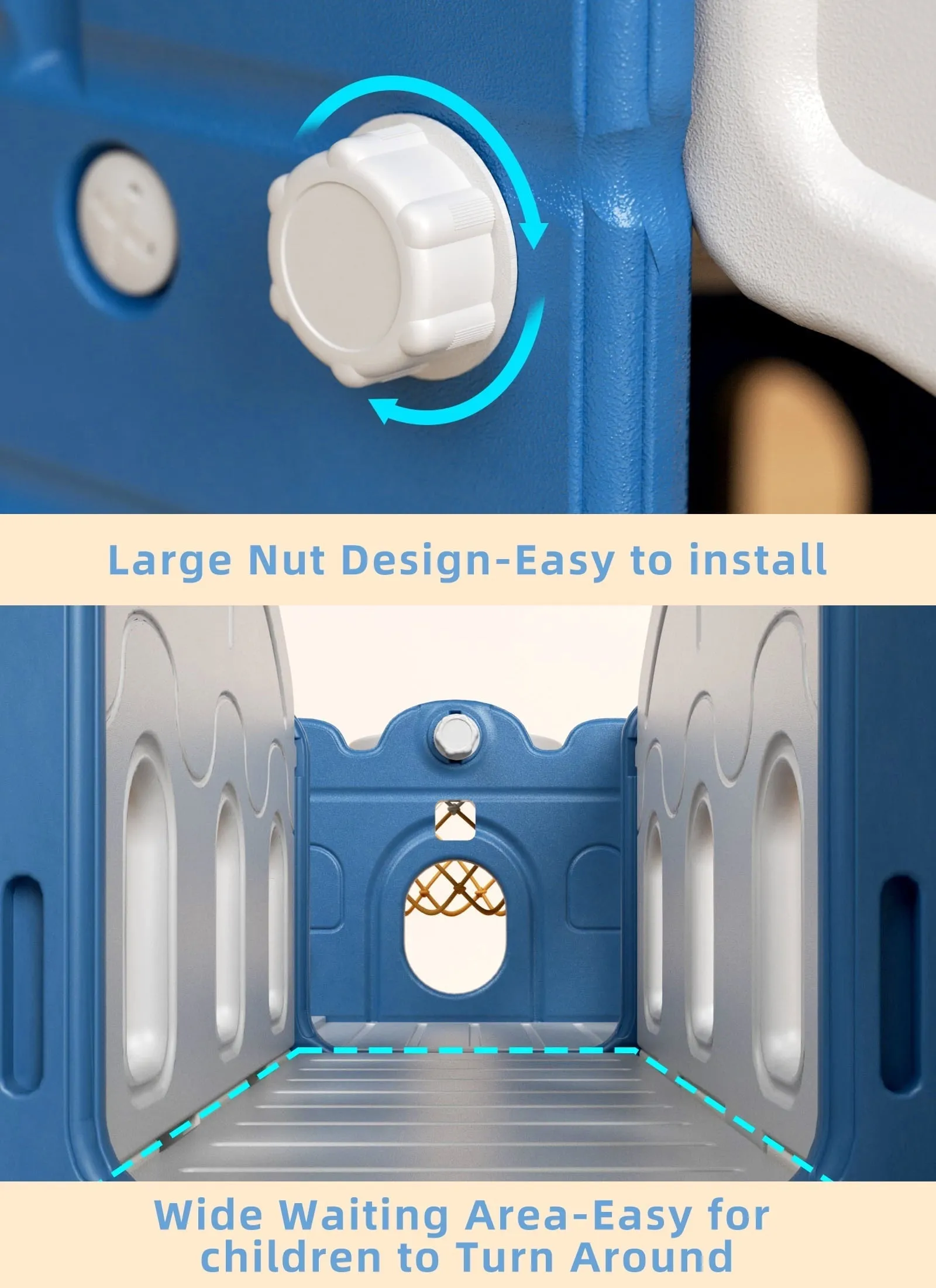 XJD 8 in 1 Toddler Slide with Climber, Kids Slide for Toddlers Age 1 ,Basketball Hoop,Tunnel and Storage Space,Slide Toddlers Playset playground Outdoor Indoor play Set