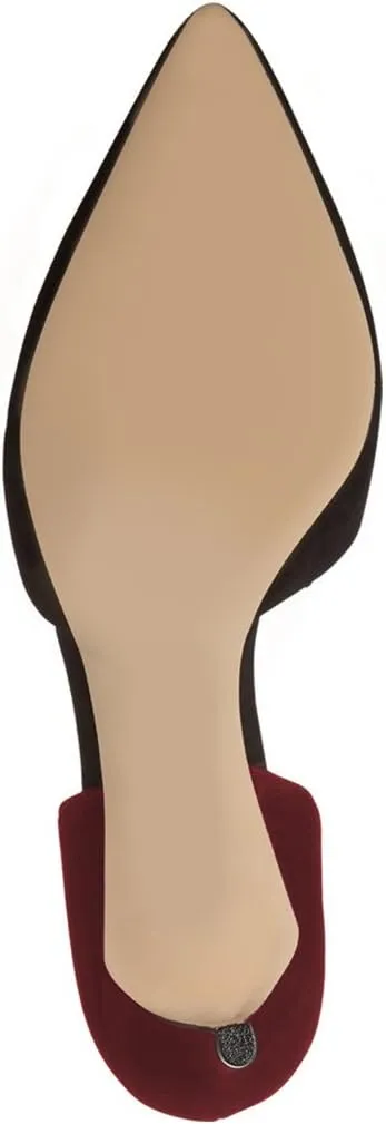 YDN Women Classic Mid Heels D'Orsay Pumps Suede Pointed Toe Slip On Dressy Stilettos Shoes Size 4-16