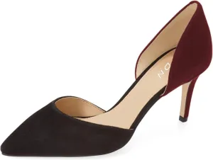 YDN Women Classic Mid Heels D'Orsay Pumps Suede Pointed Toe Slip On Dressy Stilettos Shoes Size 4-16
