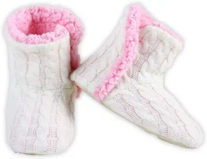 YELETE Women's Soft Cable Knit Faux Sherpa Lined Slippers