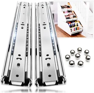 YENUO Heavy Duty Drawer Slides Full Extension Side Mount 12 14 16 18 20 22 24 26 28 30 32 34 36 40 Inch Metal Rails Track Guide Glides Runners 100 Lbs 1 Pair (Without Lock, 30 inch)