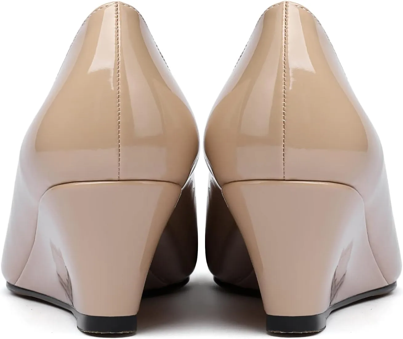 YODEKS Women's Peep Toe Wedge Sandals Low Heel Pumps Open Toe Heeled Sandals Shoes