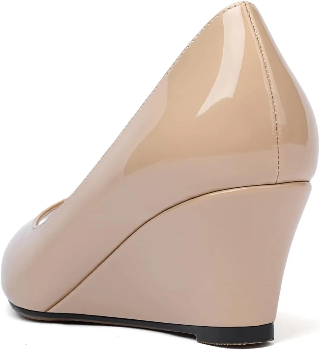 YODEKS Women's Peep Toe Wedge Sandals Low Heel Pumps Open Toe Heeled Sandals Shoes