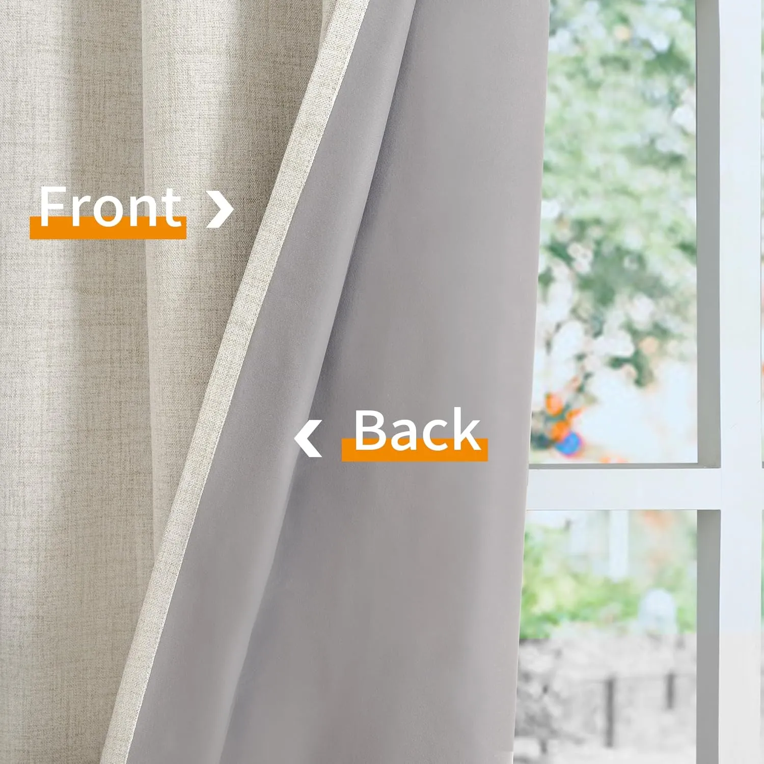 YoungsTex Linen Blackout Curtains 84 Inch Length for Living Room, Heat Blocking Thermal Drapes with Grommet Cream Textured Insulated Window Treatments for Summer Bedroom Dining, 2 Panels, 52 X 84 Inch