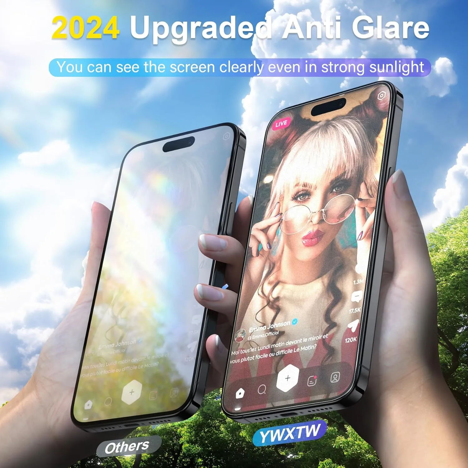 YWXTW 2 Pack Matte Screen Protector for iPhone 16 Pro Max 6.9 Inch   1 Set Camera Lens Protector, Anti Glare Anti Fingerprint 16 Pro Max Glass Screen Protector, Bubble Free, Smooth as Silk